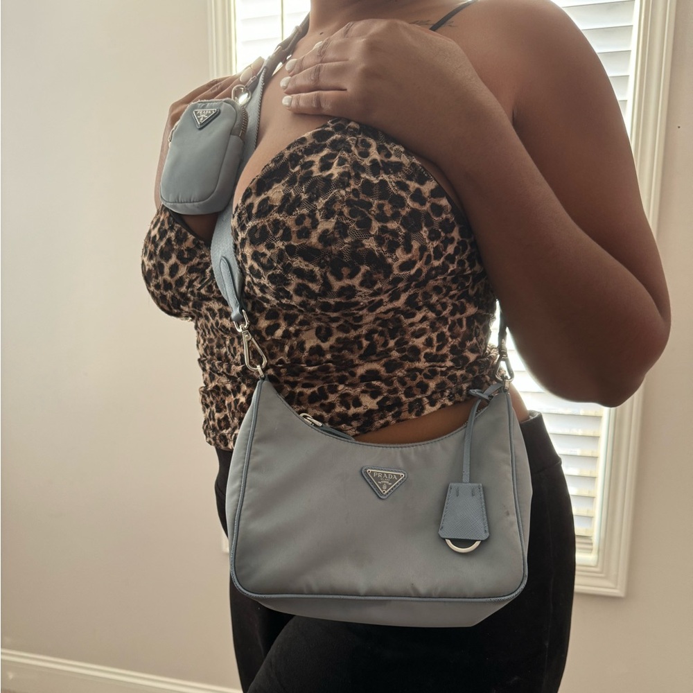 Blue Prada bag